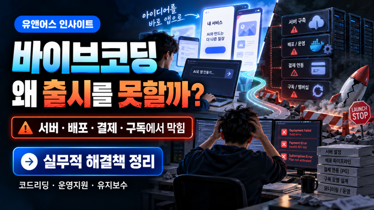 바이브코딩, 딸깍으로는 만들지만 정작 출시하지 못하는 이유와 실무적 해결책