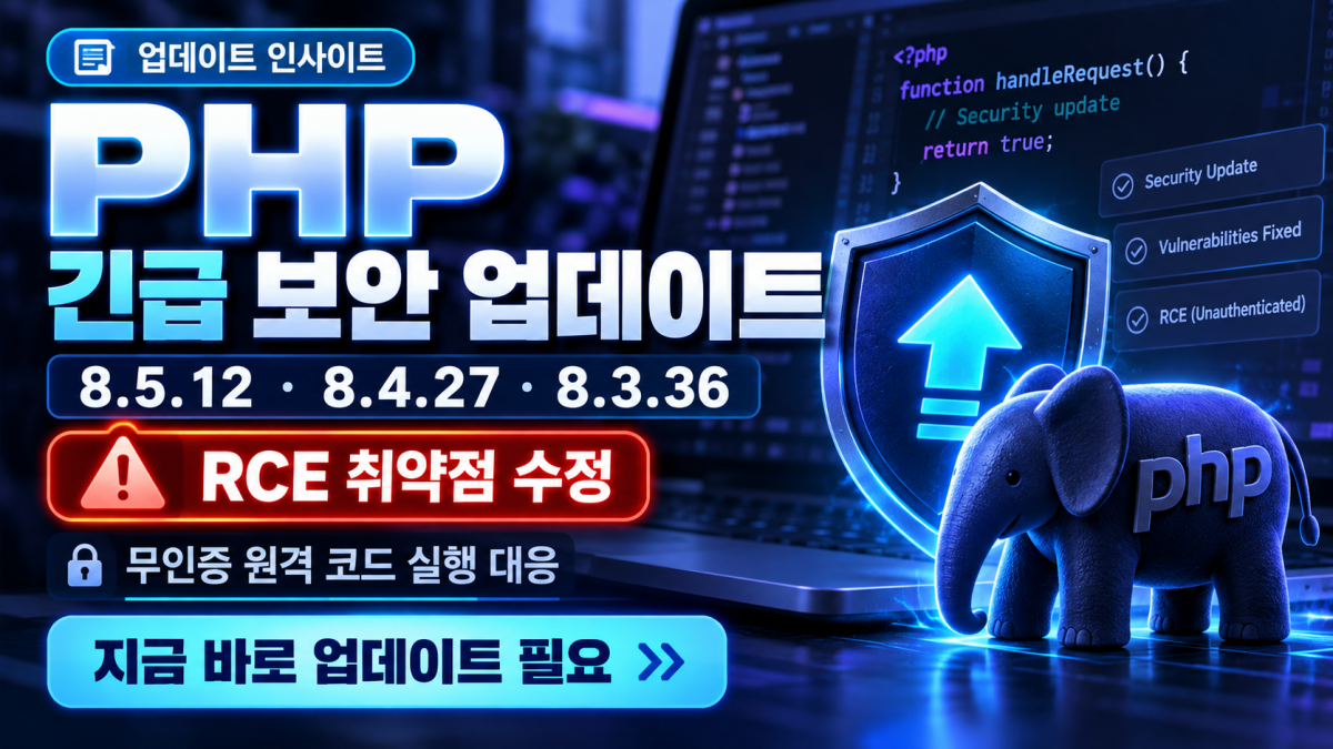 PHP 2026년 긴급 보안 업데이트 및 RCE 취약점 수정 버전 안내